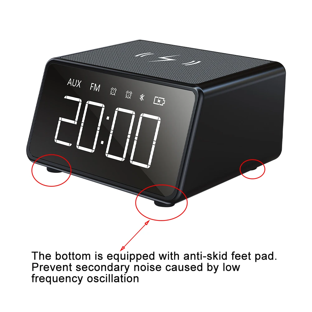 Gift Desktop Digital Bedside HiFi Stereo LED Display Wireless Charging Bluetooth Speaker Dimmable Alarm Clock FM Radio Subwoofer
Gift Desktop Digital Bedside HiFi Stereo LED Display Wireless Charging Bluetooth Speaker Dimmable Alarm Clock FM Radio Subwoofer