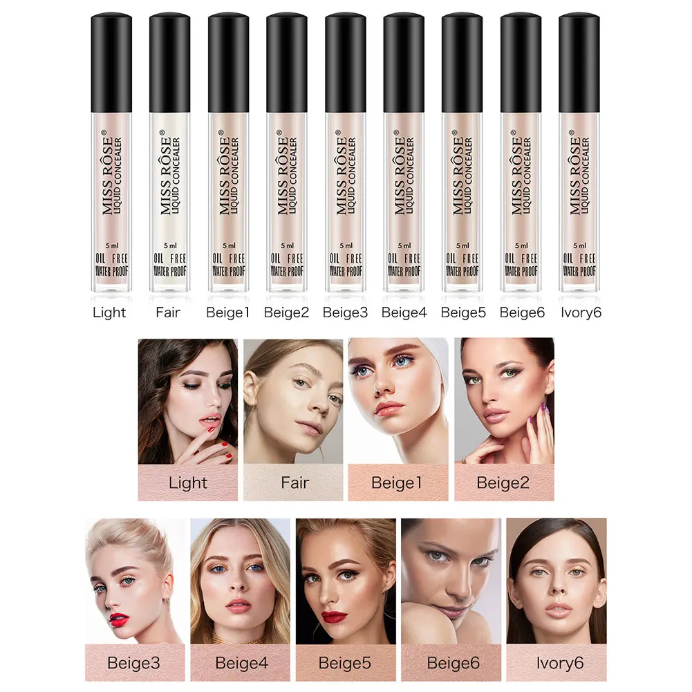 

Miss Rose Makeup Contour Eye Concealer Cream Liquid Waterproof Full Coverage Foundation Corrector Palette Base Hot Sale Make Up