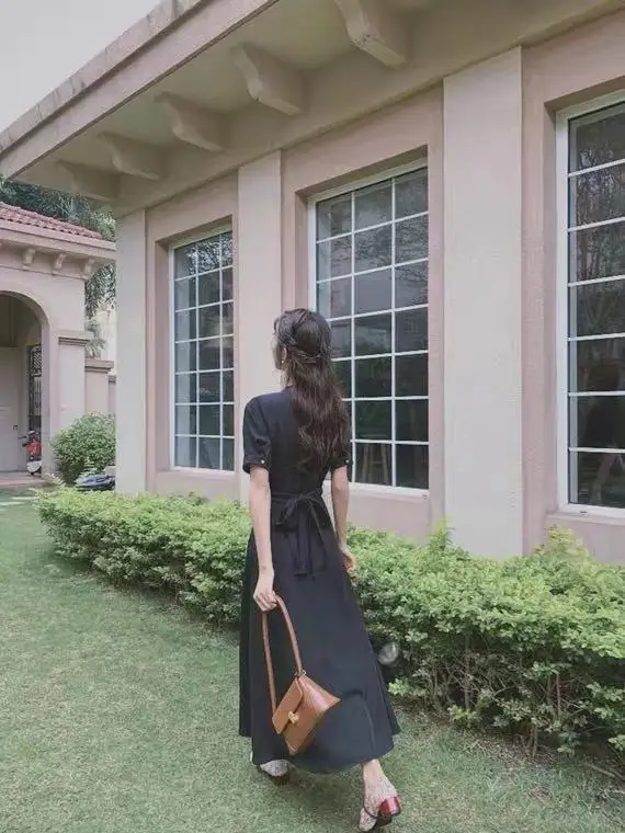Women Summer 2021 Short Sleeved Wrap Draped Long Dress Girls French Style Casual Female
Women Summer 2021 Short Sleeved Wrap Draped Long Dress Girls French Style Casual Female