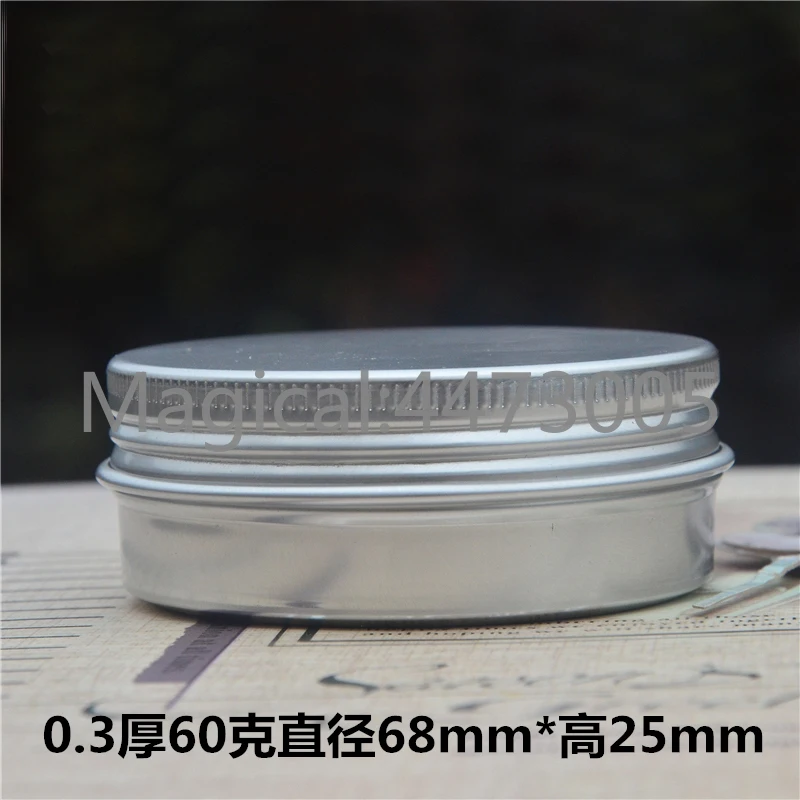 60g refillable box empty round aluminum metal tin cans bottle with lids,60ml cosmetic cream box DIY aluminum jar 68*25mm
60g refillable box empty round aluminum metal tin cans bottle with lids,60ml cosmetic cream box DIY aluminum jar 68*25mm