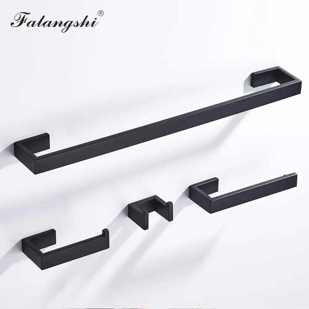 304 Stainless Steel Bathroom Hardware Set Black Robe Hooks Toilet Paper Holder Towel Rail Bar Accessories For Bathroom WB8856 
304 Stainless Steel Bathroom Hardware Set Black Robe Hooks Toilet Paper Holder Towel Rail Bar Accessories For Bathroom WB8856
