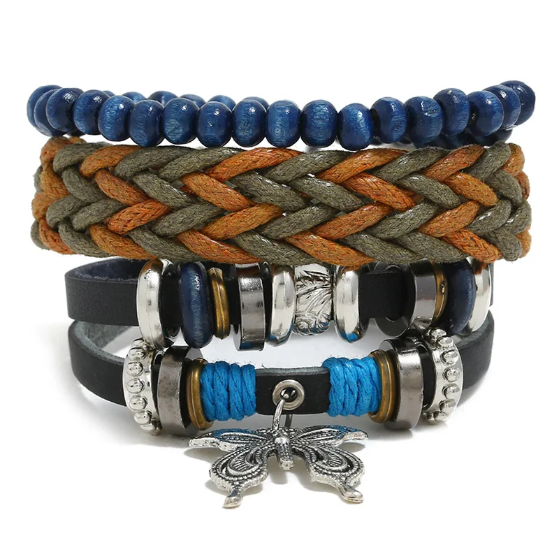 AJC Handmade wooden bead set bracelet DIY braided leather bracelet for men leather bracelet gift
AJC Handmade wooden bead set bracelet DIY braided leather bracelet for men leather bracelet gift