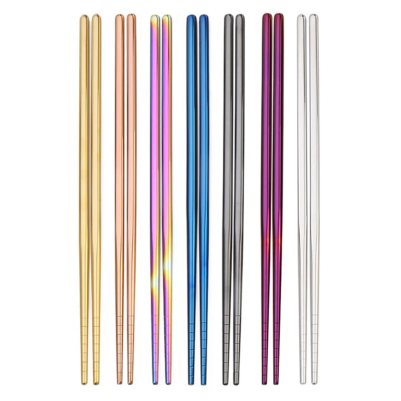 1 pair of metal chopsticks stainless steel creative chopsticks can be reused beautiful colorful sushi sticks kitchen tableware
1 pair of metal chopsticks stainless steel creative chopsticks can be reused beautiful colorful sushi sticks kitchen tableware