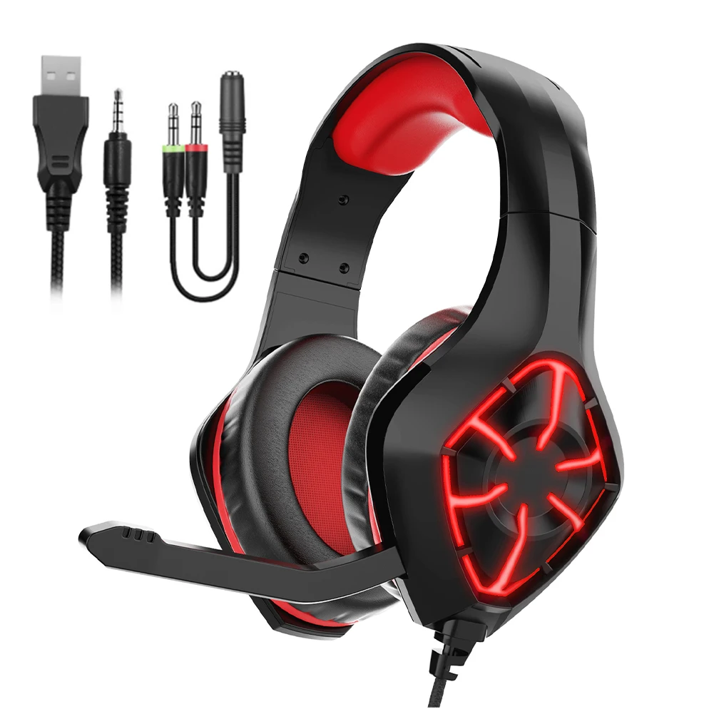Adjustable Over-ear Wired Noise Cancelling Professional LED Light Gaming Headset 3D Stereo Folding Storage With Mic PC Laptop
Adjustable Over-ear Wired Noise Cancelling Professional LED Light Gaming Headset 3D Stereo Folding Storage With Mic PC Laptop