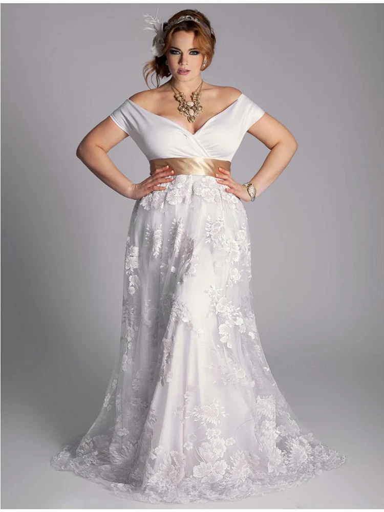 Plus Size 2018 Prom Dresses Off Shoulder Short Sleeves Lace Applique Evening Gowns Sweep Train Vintage Long Formal Party Dress
Plus Size 2018 Prom Dresses Off Shoulder Short Sleeves Lace Applique Evening Gowns Sweep Train Vintage Long Formal Party Dress