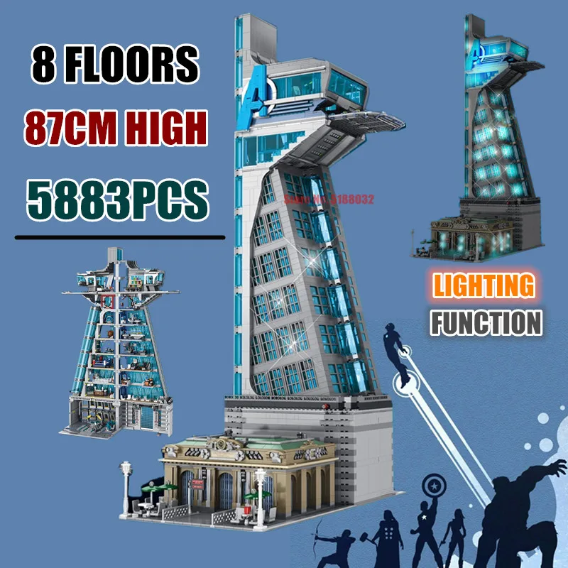 New 87CM 5883PCS Marvel Avengers Tower Heroes UPGRAD 8 Floors Iron Man Captian Thor Stark Building Block Brick Kid Gift Toy
New 87CM 5883PCS Marvel Avengers Tower Heroes UPGRAD 8 Floors Iron Man Captian Thor Stark Building Block Brick Kid Gift Toy