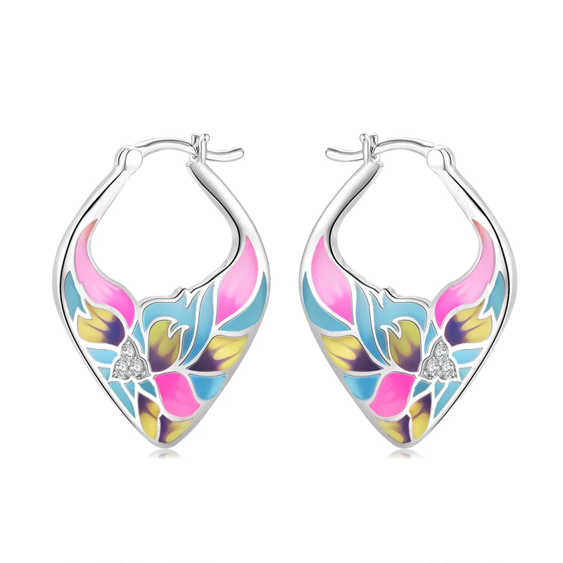 OGULEE Colored oil painting flowers Earrings 925 Sterling Silver Pink petals Enamel Fine Dangle Earrings Party Wedding Jewelry
OGULEE Colored oil painting flowers Earrings 925 Sterling Silver Pink petals Enamel Fine Dangle Earrings Party Wedding Jewelry