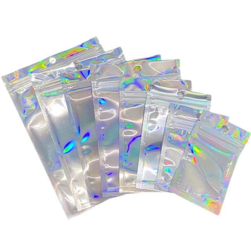 Package In Bulk Holographic Laser Zip Lock Bag Necklace Storage Custom Brand Logo Sticker Ziplock Zipper Idea Gift Packaging Bag
Package In Bulk Holographic Laser Zip Lock Bag Necklace Storage Custom Brand Logo Sticker Ziplock Zipper Idea Gift Packaging Bag