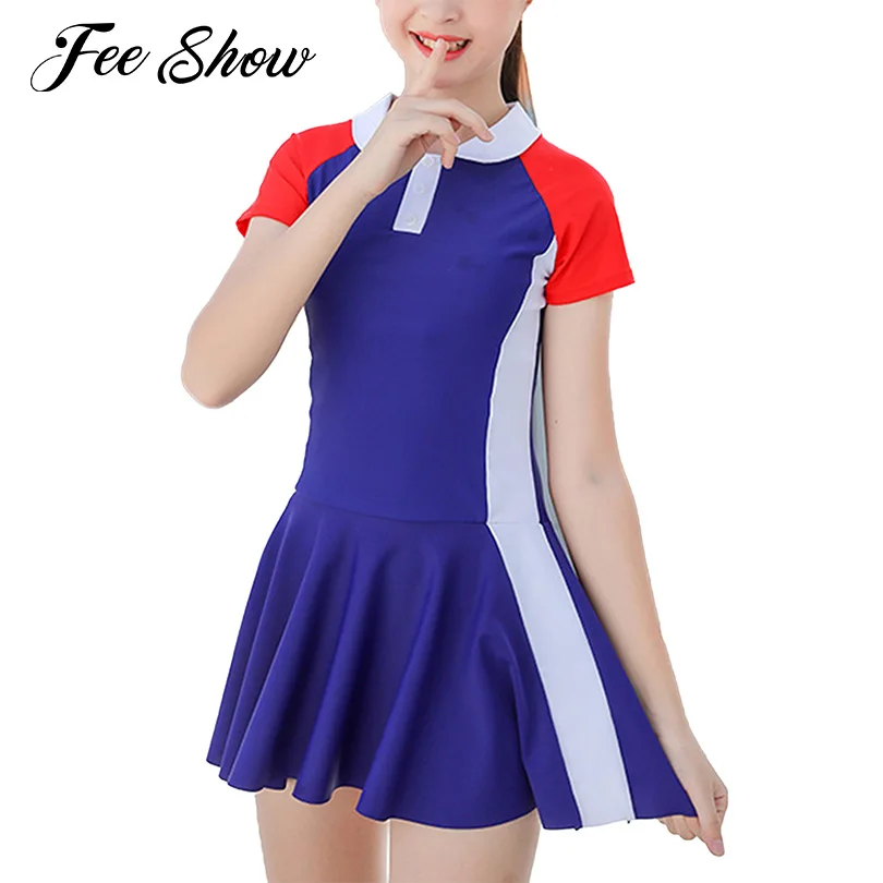 Kids Girls Tennis Dresses Badminton Workout Tennis Short Dress Short Sleeves Removable Chest Pads Sports Dress with Shorts Set
Kids Girls Tennis Dresses Badminton Workout Tennis Short Dress Short Sleeves Removable Chest Pads Sports Dress with Shorts Set