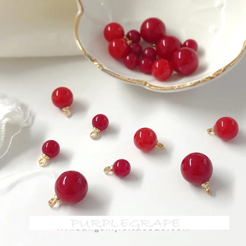 New Year's happiness accessories material diy Chinese wind red round pearl earrings accessories headdress pendant
New Year's happiness accessories material diy Chinese wind red round pearl earrings accessories headdress pendant