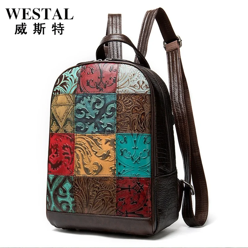 2021 summer ethnic style brand new first layer cowhide women's backpack, hand-made contrast color large-capacity backpack
2021 summer ethnic style brand new first layer cowhide women's backpack, hand-made contrast color large-capacity backpack