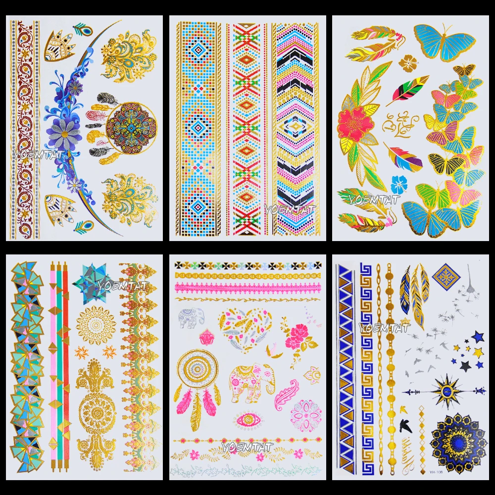 tatouage taty gold golden silver tattoo women henna lace flower Bracelets flash metalic tattoo stickers party body art
tatouage taty gold golden silver tattoo women henna lace flower Bracelets flash metalic tattoo stickers party body art