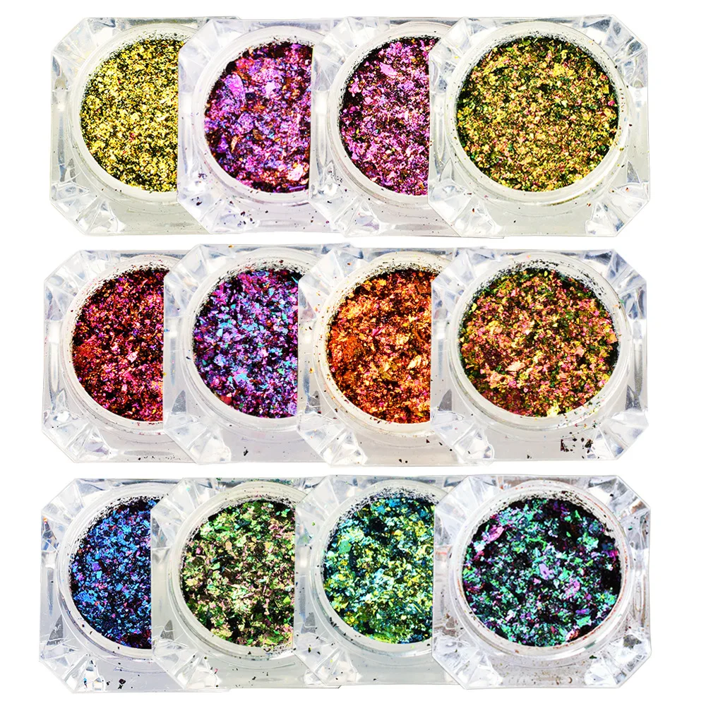 Nail Art Glitter Colorful And Beautiful Nail Decoration Sequins Peacock Foil Brilliant Color Magic Mirror Powder 
Nail Art Glitter Colorful And Beautiful Nail Decoration Sequins Peacock Foil Brilliant Color Magic Mirror Powder