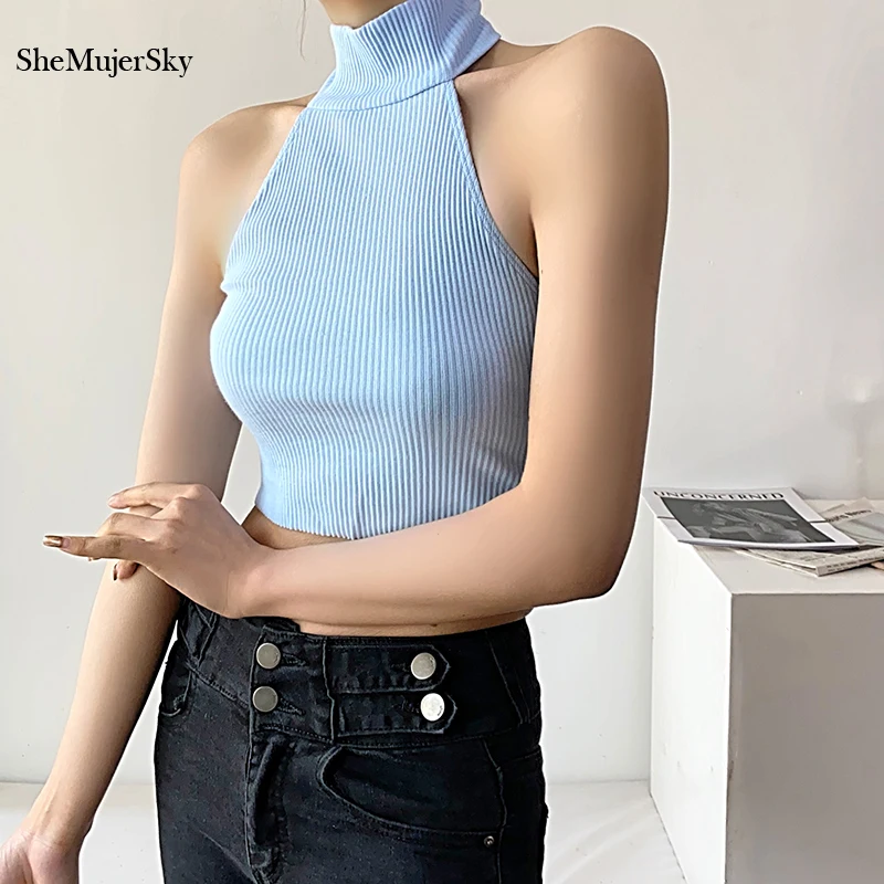 SheMujerSky летний сексуальный трикотажный топ на бретелях, Женские однотонные топы без рукавов с открытой спиной, 2021 эластичные облегающие майк...
SheMujerSky летний сексуальный трикотажный топ на бретелях, Женские однотонные топы без рукавов с открытой спиной, 2021 эластичные облегающие майк...