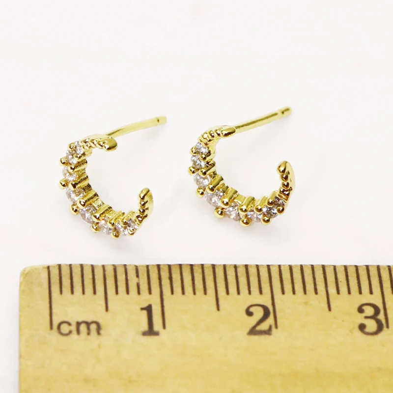 10 Pairs Stud earrings Crescent Fashion zirconia earrings Gold color Moon shape stud earrings for women jewelry 8235
10 Pairs Stud earrings Crescent Fashion zirconia earrings Gold color Moon shape stud earrings for women jewelry 8235