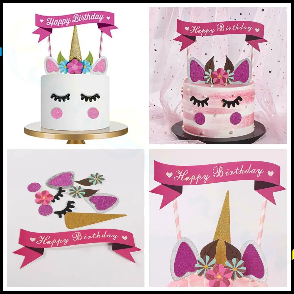 NEW Birthday Cake Decor Cartoon Unicorn Cake Toppers Birthday Party Decoration Kids Cupcake Wrappers Cake Topper Wedding Decor
NEW Birthday Cake Decor Cartoon Unicorn Cake Toppers Birthday Party Decoration Kids Cupcake Wrappers Cake Topper Wedding Decor