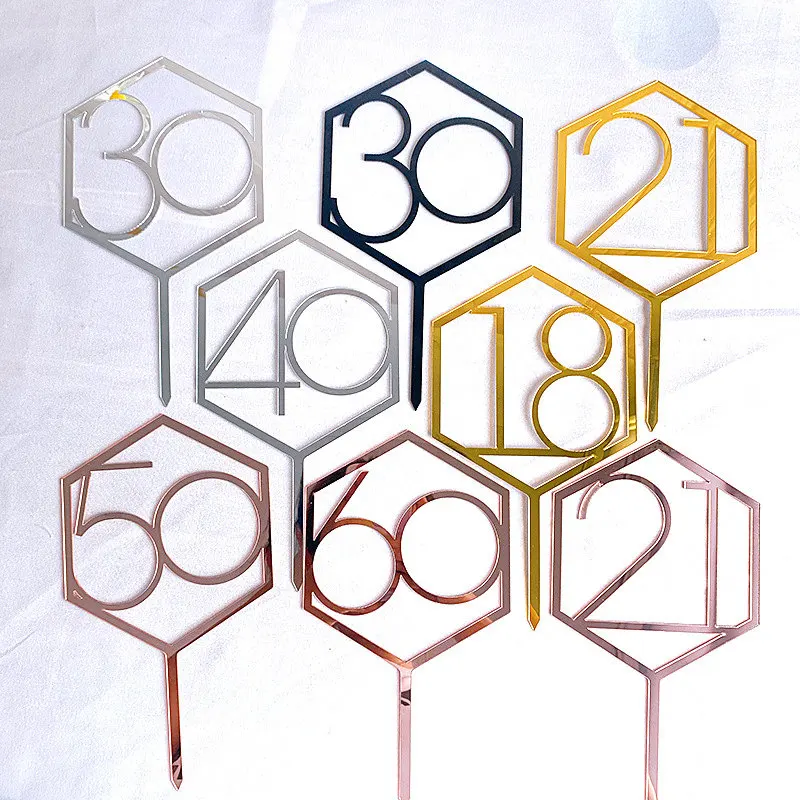New Happy Birthday Cake Topper Golden silver numbers Acrylic Cupcake topper For Birthday Party Cake Decoration Father's day gift
New Happy Birthday Cake Topper Golden silver numbers Acrylic Cupcake topper For Birthday Party Cake Decoration Father's day gift