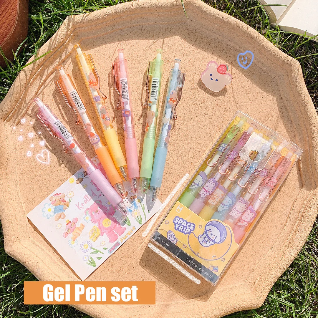 6PCS/SET Gel Pens Ballpoint Cartoon Bear Rabbit Cute Black Ink Gel Pen 0.5mm kawaii School Stationery Writing Office Supplie
6PCS/SET Gel Pens Ballpoint Cartoon Bear Rabbit Cute Black Ink Gel Pen 0.5mm kawaii School Stationery Writing Office Supplie