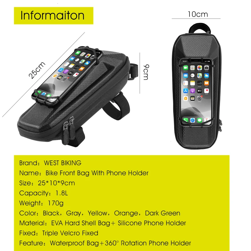 WEST BIKING Multifunctional Bicycle Bag with Phone Holder Front Frame Top Tube Bag Waterproof MTB Bike Bag Cycling Accessories
WEST BIKING Multifunctional Bicycle Bag with Phone Holder Front Frame Top Tube Bag Waterproof MTB Bike Bag Cycling Accessories