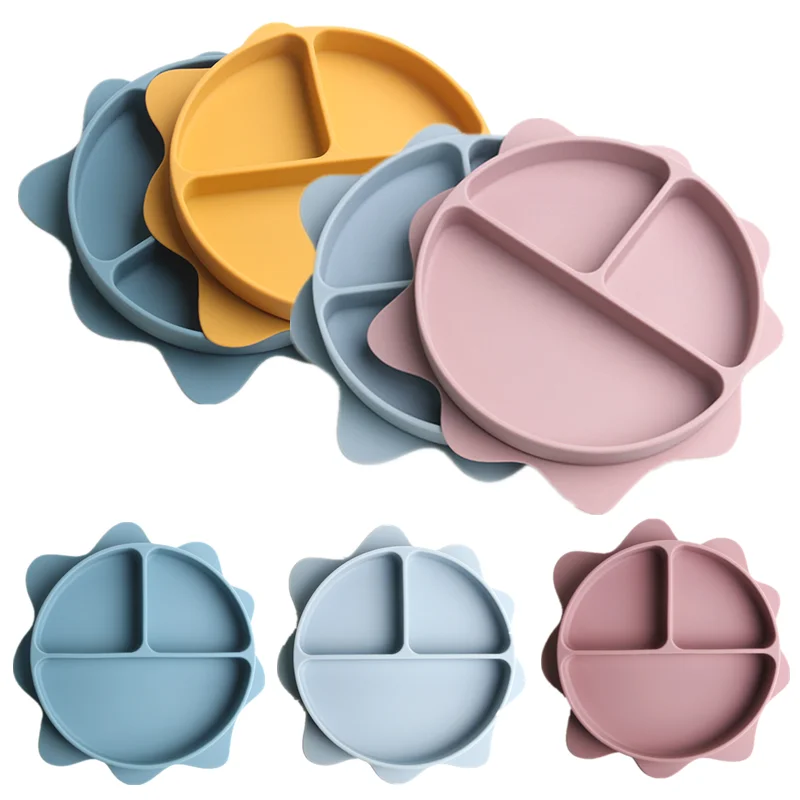 Baby Feeding Bowl Dishes BPA Free Cute Sun Silicone Tableware Waterproof Non-Slip Solid Color Dinner Suction Plates for Babies
Baby Feeding Bowl Dishes BPA Free Cute Sun Silicone Tableware Waterproof Non-Slip Solid Color Dinner Suction Plates for Babies