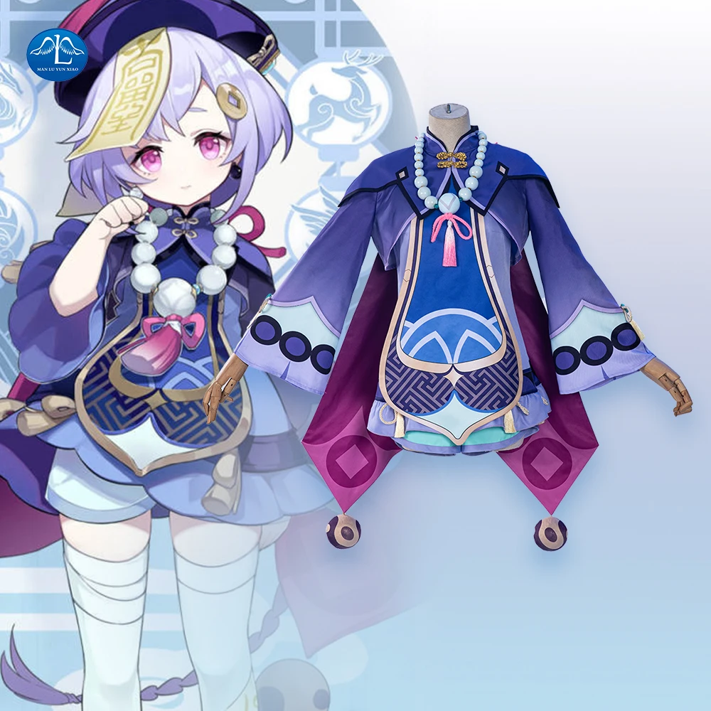 Game Genshin Impact Qiqi Cosplay Costume Women Zombie Purple Costume Halloween Dress Necklace Hat Full Set Custom Made
Game Genshin Impact Qiqi Cosplay Costume Women Zombie Purple Costume Halloween Dress Necklace Hat Full Set Custom Made