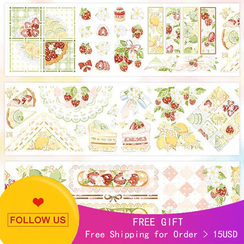 1 loop washi tape Sweet Tea Food Strawberries 
1 loop washi tape Sweet Tea Food Strawberries