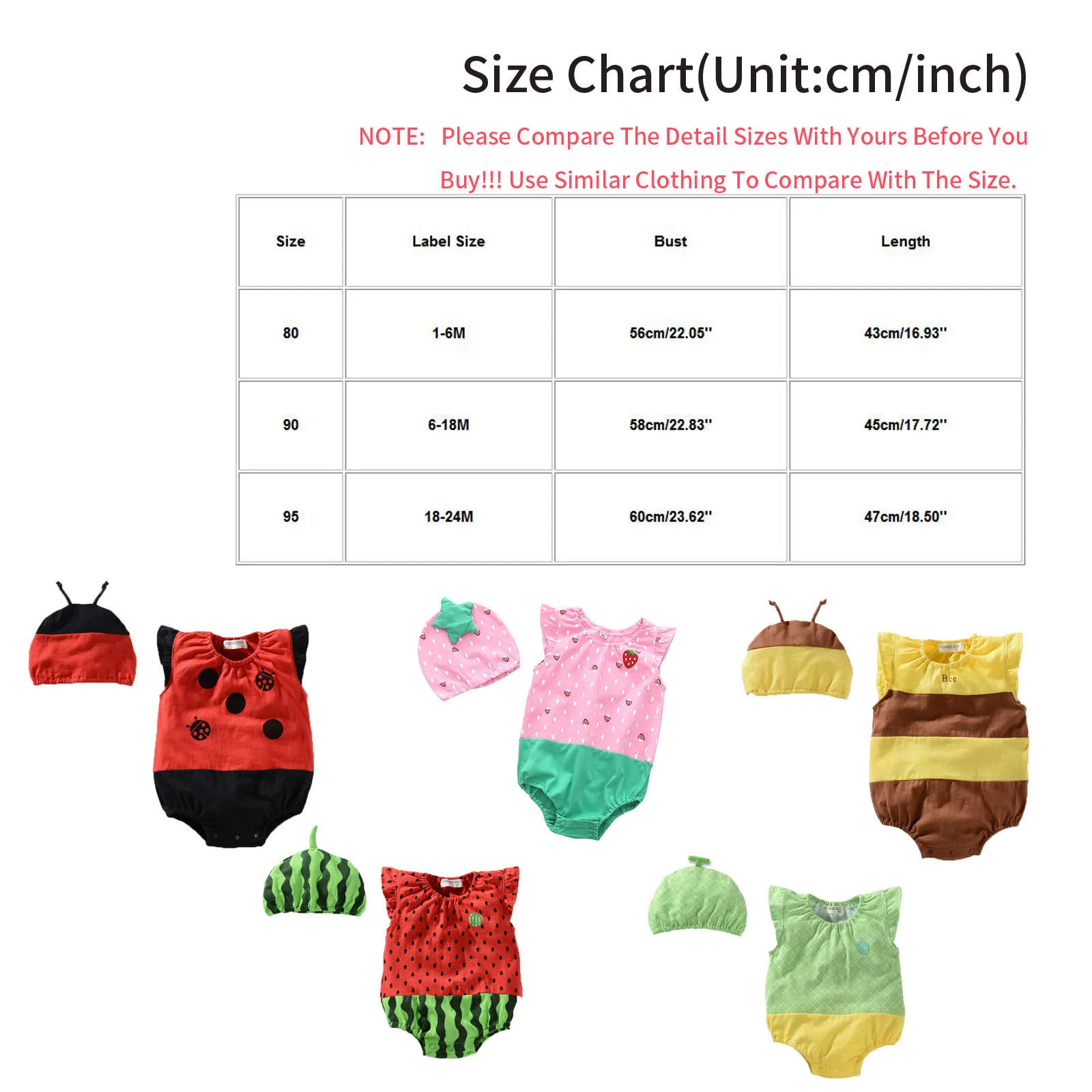 Newborn Baby Girls Boys Fruit Print Jumpsuit Romper With Hat Summer Outfits Set Clothing Sets Dziewczyna Zestawy Ropa De Nia
Newborn Baby Girls Boys Fruit Print Jumpsuit Romper With Hat Summer Outfits Set Clothing Sets Dziewczyna Zestawy Ropa De Nia