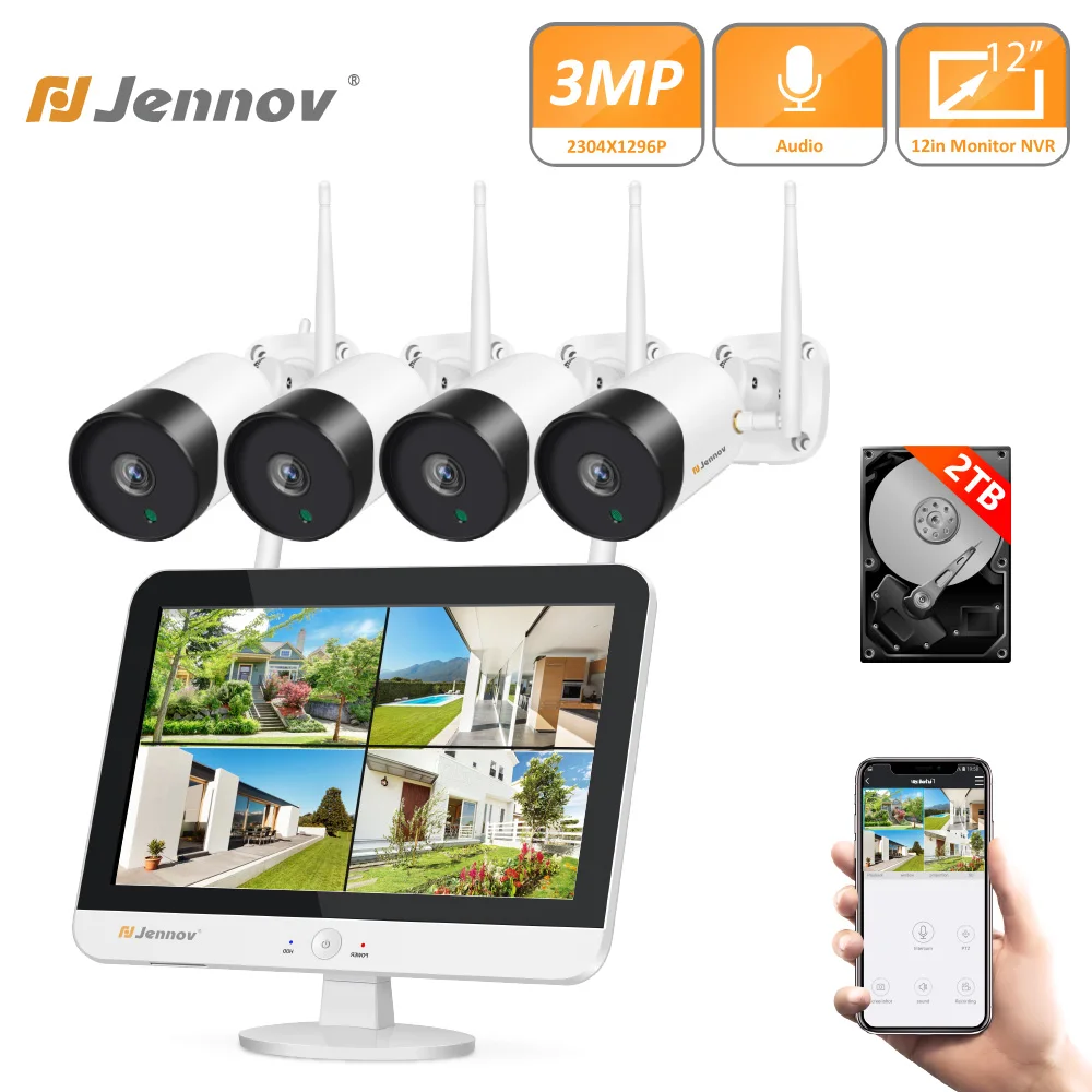 3MP Camera System Security Video Surveillance12inch 8CH Wireless Monitor NVR Outdoor Wifi Audio IR Night Vision Home CCTV Set
3MP Camera System Security Video Surveillance12inch 8CH Wireless Monitor NVR Outdoor Wifi Audio IR Night Vision Home CCTV Set