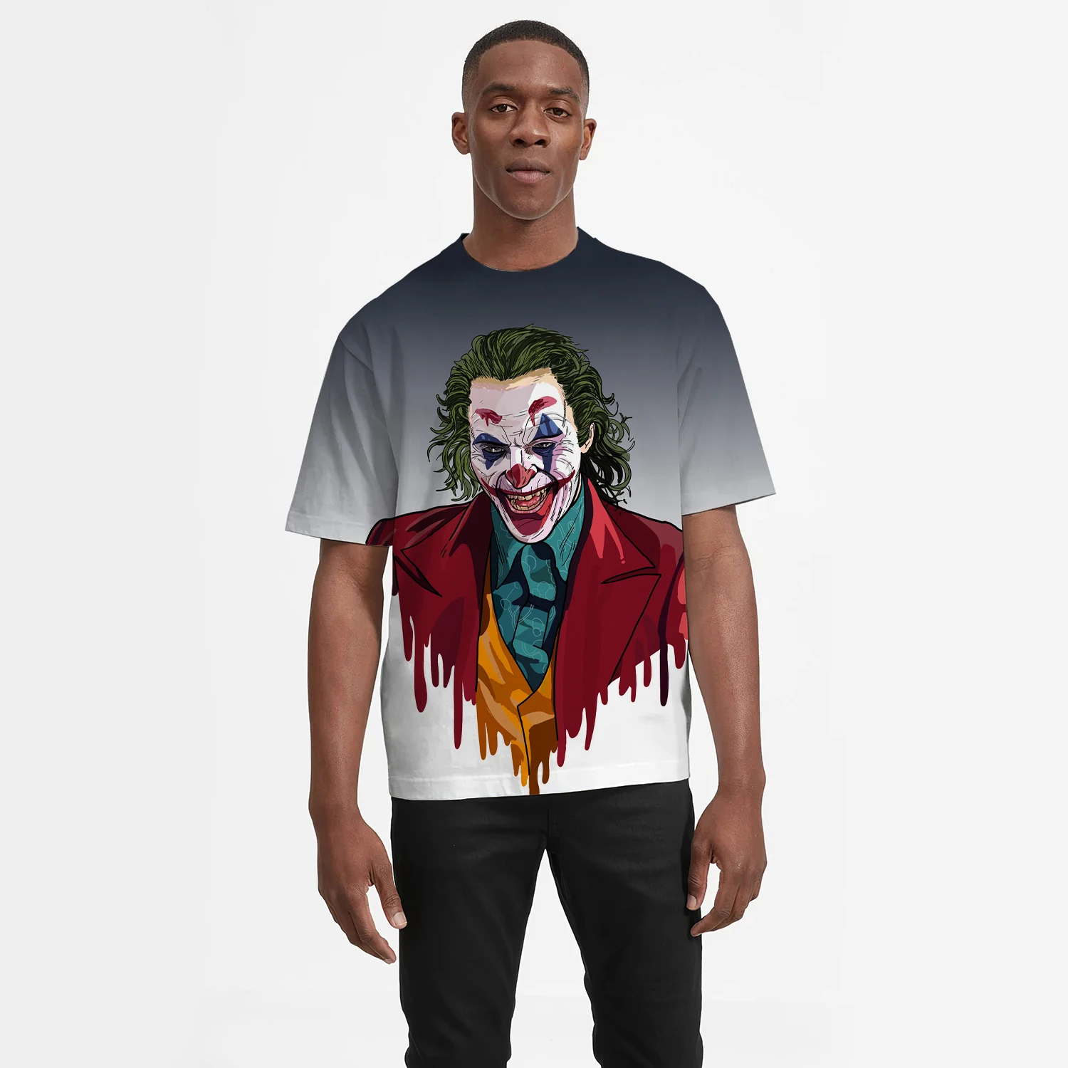 Мужская футболка с короткими рукавами, быстросохнущая футболка оверсайз с принтом аниме «Джокер», 2021 
Мужская футболка с короткими рукавами, быстросохнущая футболка оверсайз с принтом аниме «Джокер», 2021