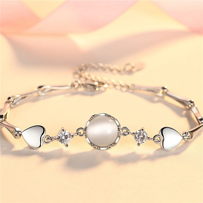 Trendy Bracelet 925 Silver Jewelry Accessories Inlaid Zircon Gemstone Heart Shape Bracelets for Women Wedding Party Promise Gift
Trendy Bracelet 925 Silver Jewelry Accessories Inlaid Zircon Gemstone Heart Shape Bracelets for Women Wedding Party Promise Gift