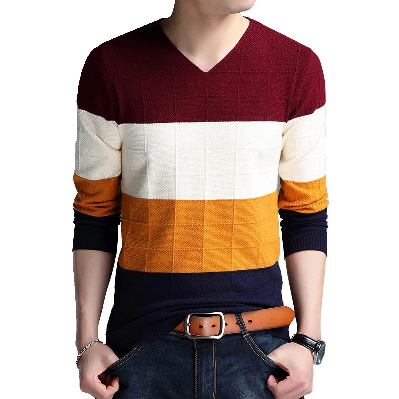 Brand-sweater Autumn Men's Long Sleeve Slim Sweaters New V-neck Fit Sweater Striped Bottom Sweaters Large Size M-4XL
Brand-sweater Autumn Men's Long Sleeve Slim Sweaters New V-neck Fit Sweater Striped Bottom Sweaters Large Size M-4XL