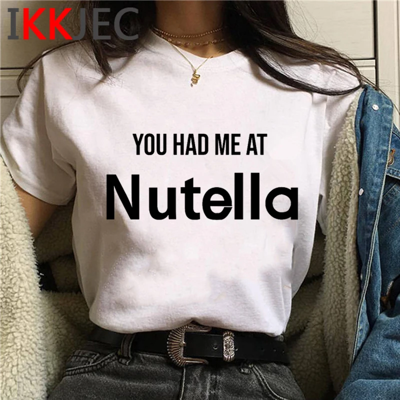 Nutella Kawaii футболка с забавным мультипликационным принтом Harajuku женская летняя