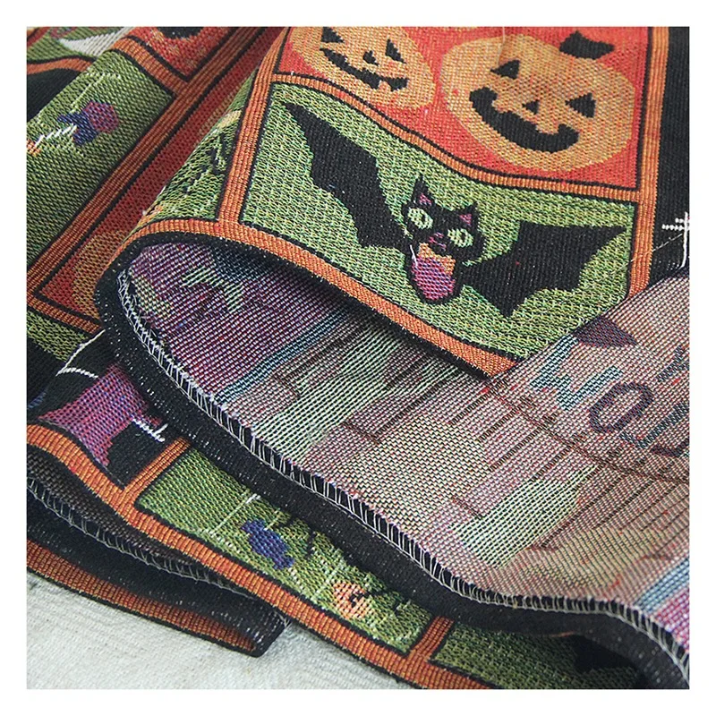 New Halloween Decoration Table Runner Green Bottom Bat Funny Table Mat Sample Can Be Customized Jacquard Warm Tablecloth
New Halloween Decoration Table Runner Green Bottom Bat Funny Table Mat Sample Can Be Customized Jacquard Warm Tablecloth