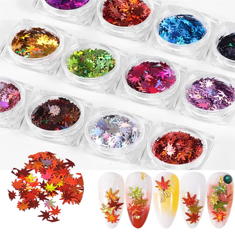 12Boxes Mirror Maple Leaf Flake Nail Glitter Holographic Paillette Chameleon Sequins Gradient Autumn Polish Manicure Decoration
12Boxes Mirror Maple Leaf Flake Nail Glitter Holographic Paillette Chameleon Sequins Gradient Autumn Polish Manicure Decoration