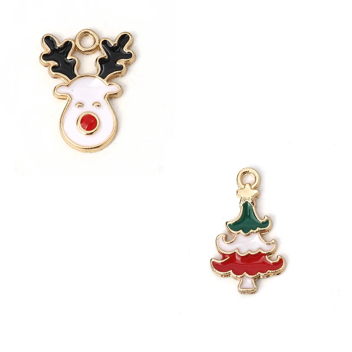Christmas Reindeer Tree Enamel Charms Zinc Based Alloy Charms Gold Color Enamel Pendants For DIY Jewelry Making, 2 PCs
Christmas Reindeer Tree Enamel Charms Zinc Based Alloy Charms Gold Color Enamel Pendants For DIY Jewelry Making, 2 PCs