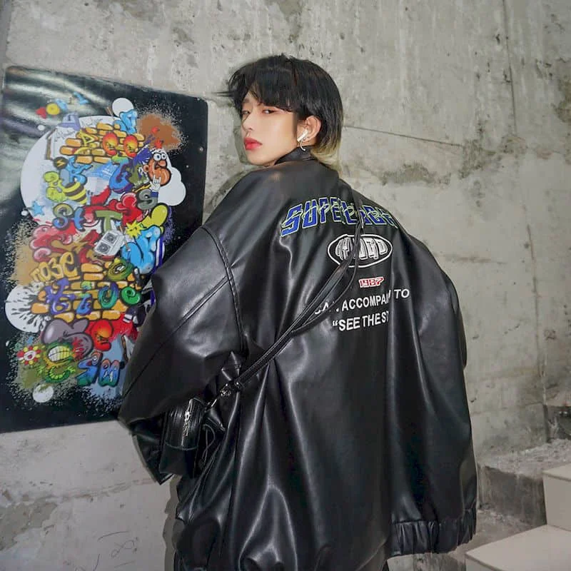 Motorcycle leather men's flight suit jacket 2021 new spring autumn Korean style trendy handsome loose soft winter women's jacket
Motorcycle leather men's flight suit jacket 2021 new spring autumn Korean style trendy handsome loose soft winter women's jacket