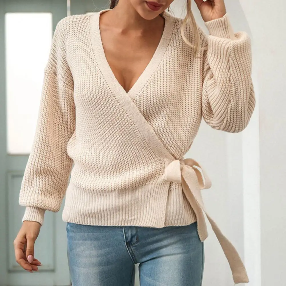 Women's 2021 Autumn Winter Fashion Casual Deep V-neck Lace Knit Sweater Pullover Short Sweater Lace Up Long Sleeve Knitted Top
Women's 2021 Autumn Winter Fashion Casual Deep V-neck Lace Knit Sweater Pullover Short Sweater Lace Up Long Sleeve Knitted Top