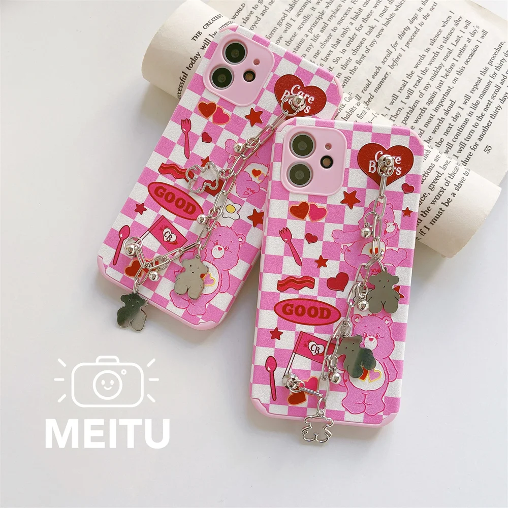 Cute Bbear Bbracelet Phone Case For iPhone 12 11 Pro Max 12 Mini X Xr Xs Max 7 8 Plus Fashion Checkered Heart Silicone Cover
Cute Bbear Bbracelet Phone Case For iPhone 12 11 Pro Max 12 Mini X Xr Xs Max 7 8 Plus Fashion Checkered Heart Silicone Cover