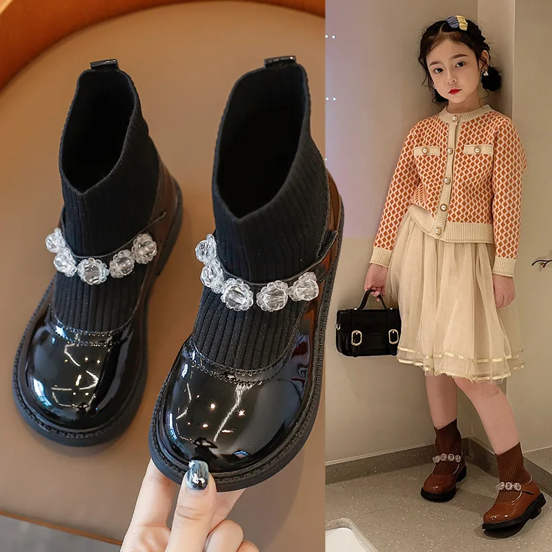 2022 Autumn Spring New Style Girls' round toe boots Children Shoes Fashion Rhinestone Socks Princess boots School Shoes 26-36
2022 Autumn Spring New Style Girls' round toe boots Children Shoes Fashion Rhinestone Socks Princess boots School Shoes 26-36