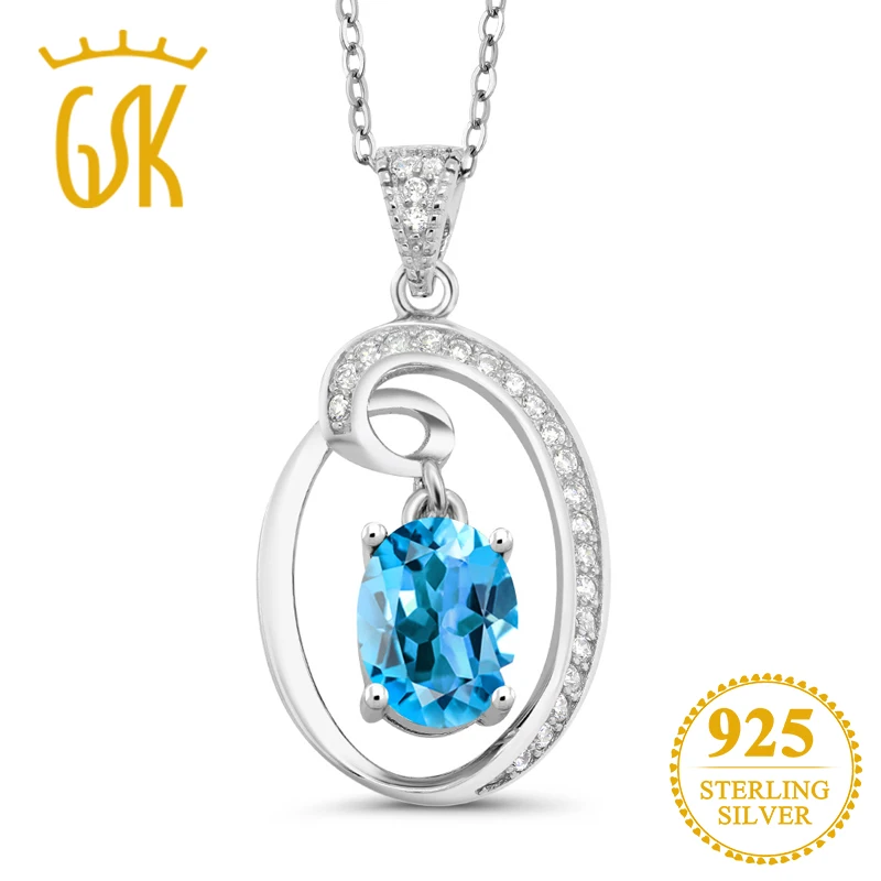 GemStoneKing 1 80 карат Овальный свисающий натуральный голубой топаз драгоценный камень