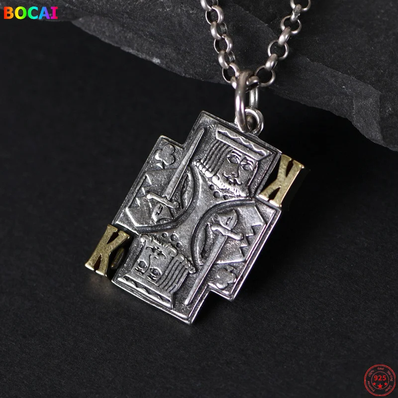 BOCAI S925 Sterling Silver Pendants 2021 Popular Poker K Retro Old Hanging Jewelry Matte Pure Argentum Charm Drop for Women Men
BOCAI S925 Sterling Silver Pendants 2021 Popular Poker K Retro Old Hanging Jewelry Matte Pure Argentum Charm Drop for Women Men