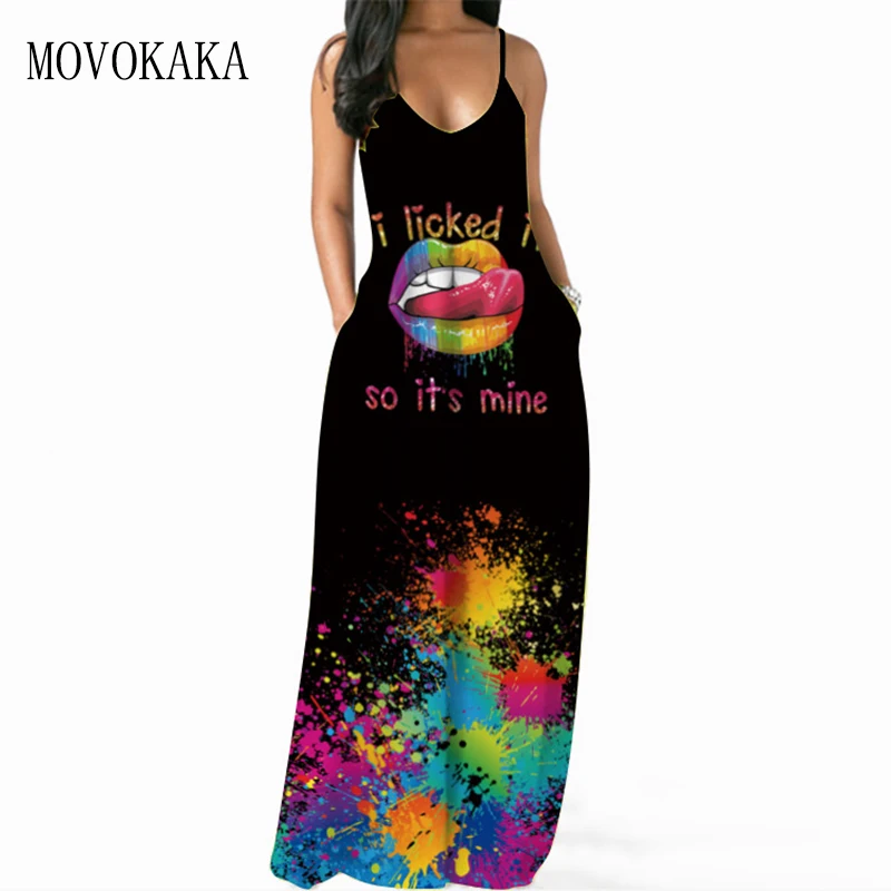 MOVOKAKA Black Mouth Print Sexy Strap Dress Women 2021 Summer Beach Sundresses Elasticity Vestidos Dresses Party Girl Long Dress
MOVOKAKA Black Mouth Print Sexy Strap Dress Women 2021 Summer Beach Sundresses Elasticity Vestidos Dresses Party Girl Long Dress