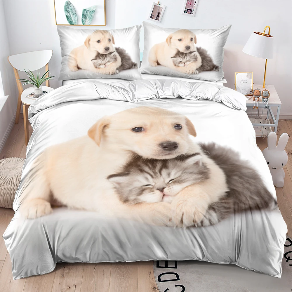 3D Lovely Pet Dog And Cat Duvet Cover Set Custom Design Quilt Cover Set Twin Queen King Size 245x210cm Bed Linen for Adults
3D Lovely Pet Dog And Cat Duvet Cover Set Custom Design Quilt Cover Set Twin Queen King Size 245x210cm Bed Linen for Adults