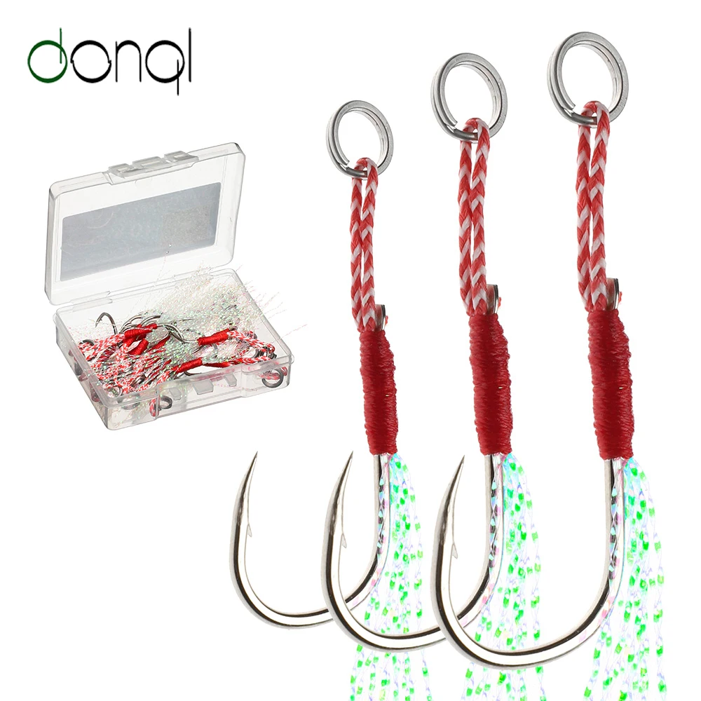DONQL 5/10/20pcs Fishing Hooks Set Barbed Single Circle Carp Hook With Thread Feather Roped Sea Fishinhook Fly Fishing Tackle
DONQL 5/10/20pcs Fishing Hooks Set Barbed Single Circle Carp Hook With Thread Feather Roped Sea Fishinhook Fly Fishing Tackle