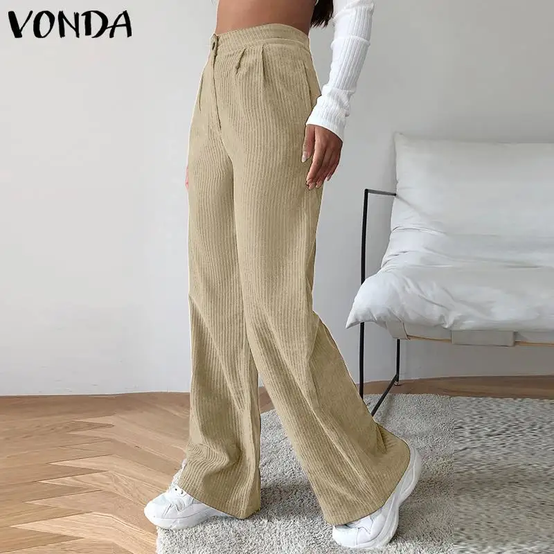 Autumn Long Pants 2022 VONDA Casual High Waist Pleated Trousers Wide Leg Pants Palazzo Pants Femme Solid Pantalones Oversized
Autumn Long Pants 2022 VONDA Casual High Waist Pleated Trousers Wide Leg Pants Palazzo Pants Femme Solid Pantalones Oversized