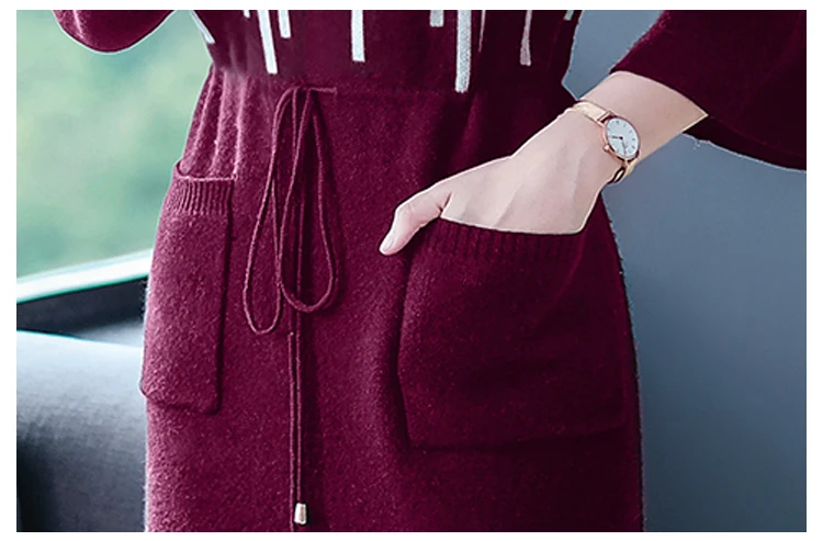 Turtleneck Knitted Dress Striped Ladies Dresses Women's Sweater Vestido De Muje Woolen Robe Longue Vestidos De Fiesta De Noche
Turtleneck Knitted Dress Striped Ladies Dresses Women's Sweater Vestido De Muje Woolen Robe Longue Vestidos De Fiesta De Noche