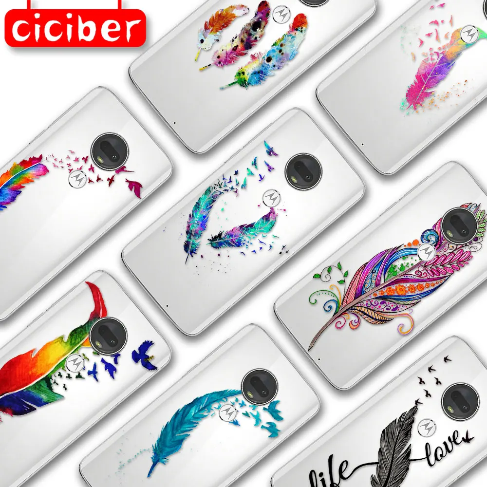 Color Feather Phone Case For Motorola Moto G10 G9 G8 G7 G5 G5S G6 E5 E6 E7 Plus Play Power Soft Silicone TPU Protect Back Fundas
Color Feather Phone Case For Motorola Moto G10 G9 G8 G7 G5 G5S G6 E5 E6 E7 Plus Play Power Soft Silicone TPU Protect Back Fundas