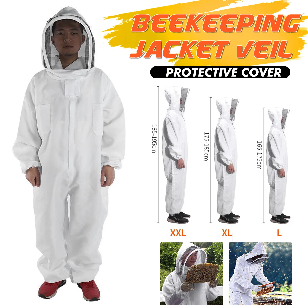 Cotton Hooded Beekeeping Suit Veil Hat Jacket Protective Coverall Full Body Cover Beekeepers Costume apicultura Equipment 3 Size
Cotton Hooded Beekeeping Suit Veil Hat Jacket Protective Coverall Full Body Cover Beekeepers Costume apicultura Equipment 3 Size