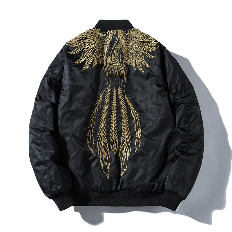 Mens Bomber Jackets Embroidery Wing Feather Winter Pilot Jacket Fashion Hip Hop Baseball Jacket Japanese Streetwear Youth
Mens Bomber Jackets Embroidery Wing Feather Winter Pilot Jacket Fashion Hip Hop Baseball Jacket Japanese Streetwear Youth