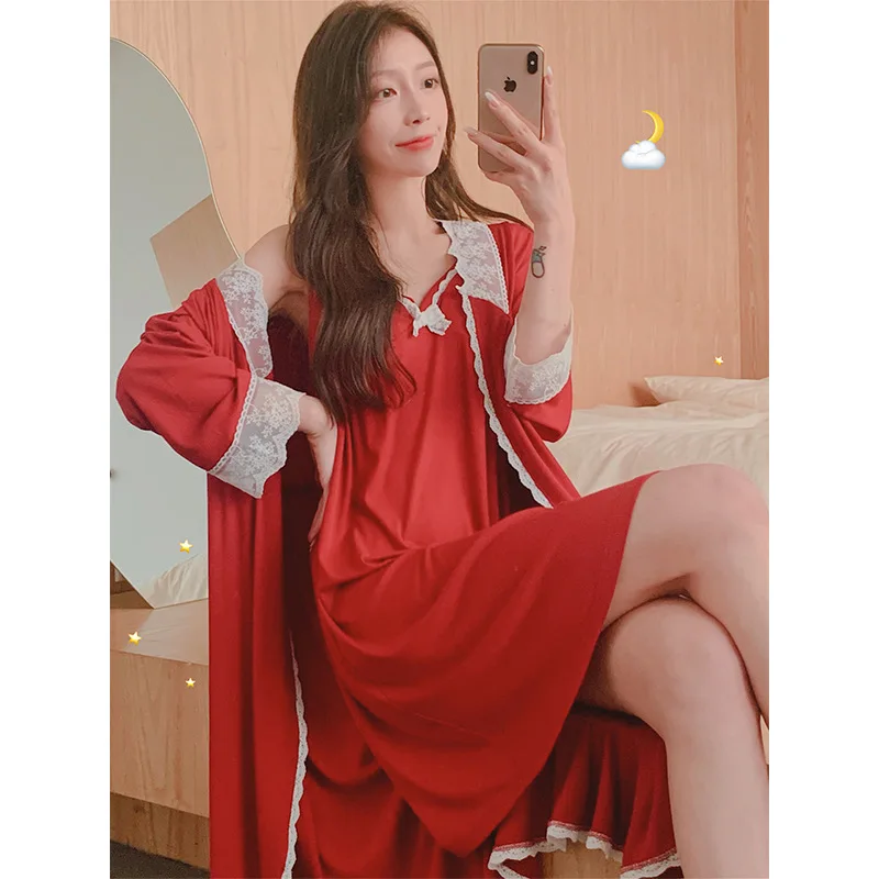 Spring and Summer Nuisette Sexy Sweet Little Sexy Lace Lace Nightgown Two-piece Set of Various Sling Nightdresses Home Robe
Spring and Summer Nuisette Sexy Sweet Little Sexy Lace Lace Nightgown Two-piece Set of Various Sling Nightdresses Home Robe